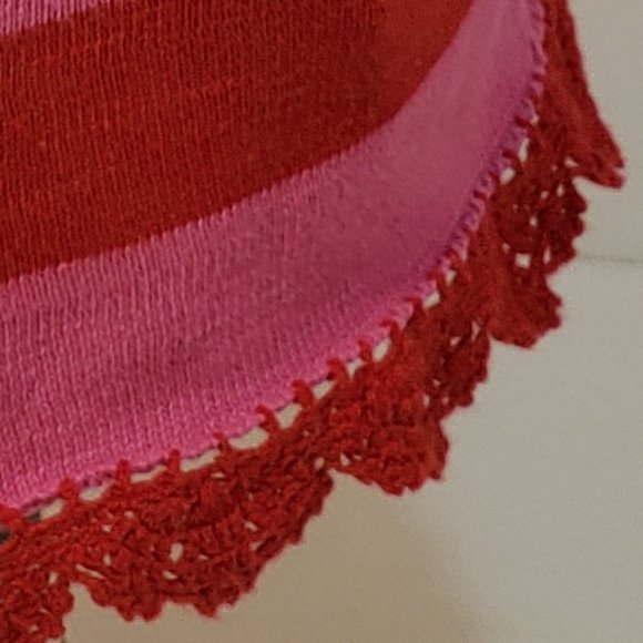 2/$30 Designer Tulle Button Tank Top Pink Striped - Picture 8 of 11